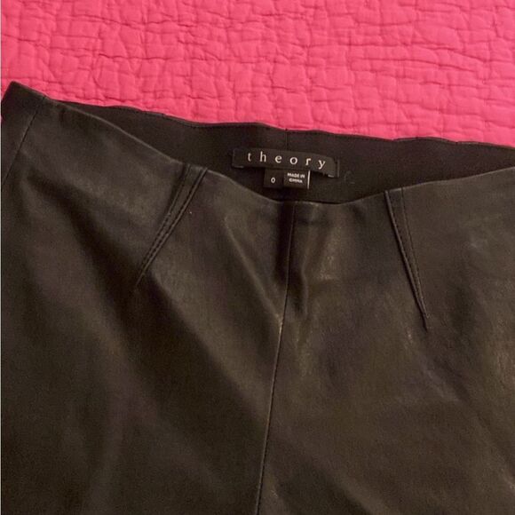 Theory Black  lamb Leather Leggings, US0 - Picture 9 of 13